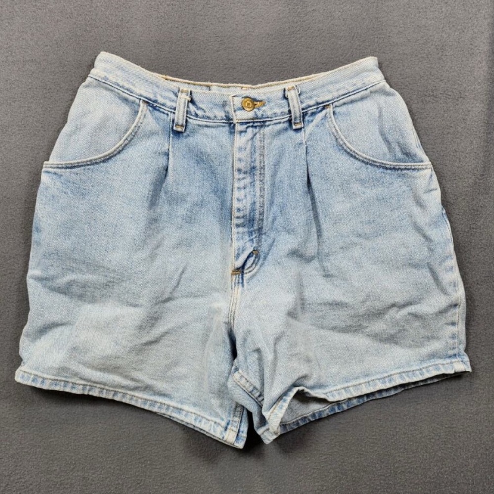 Vintage Wrangler Womens Shorts 28x4 High Rise Bareback Light Wash Pleated Front